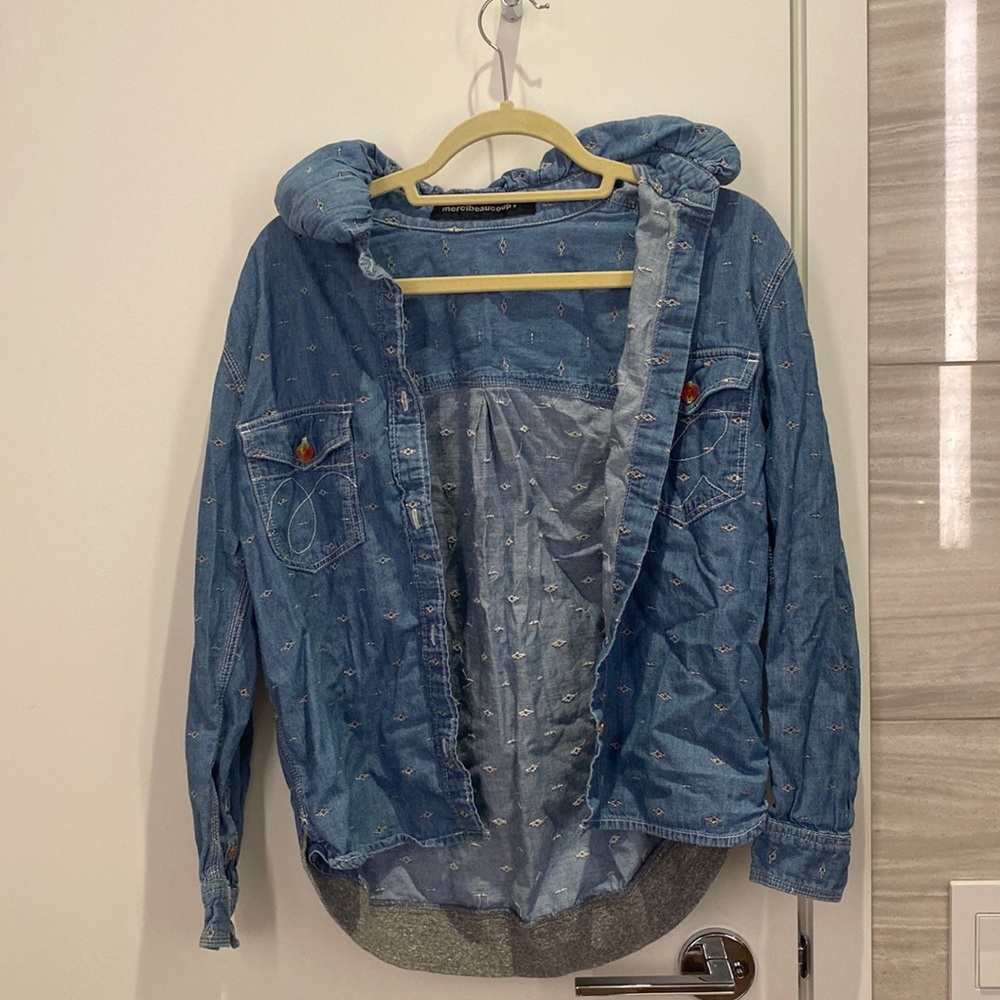 Mercibeaucoup Jean Jacket with Paded Collars